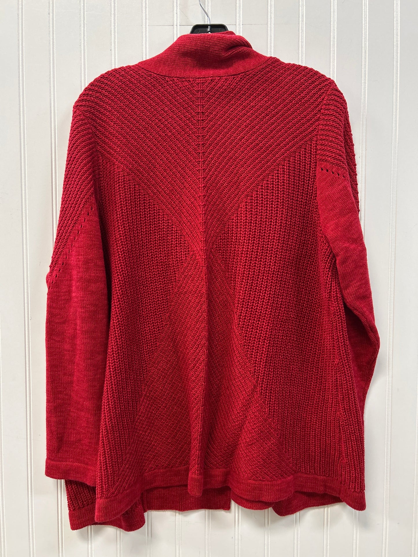 Sweater Cardigan By Cj Banks In Red, Size:1X