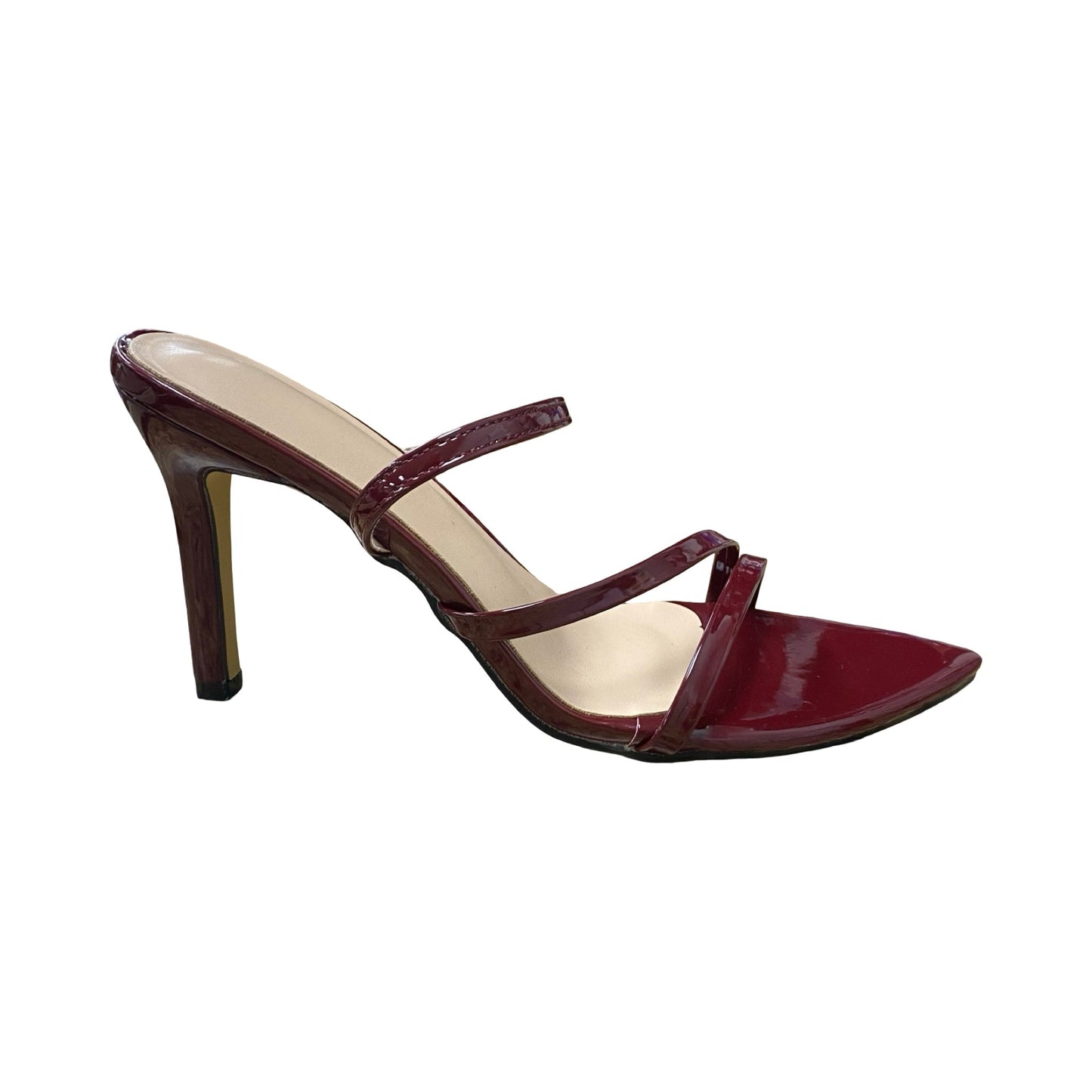 Sandals Heels Stiletto By Clothes Mentor In Maroon, Size:6.5