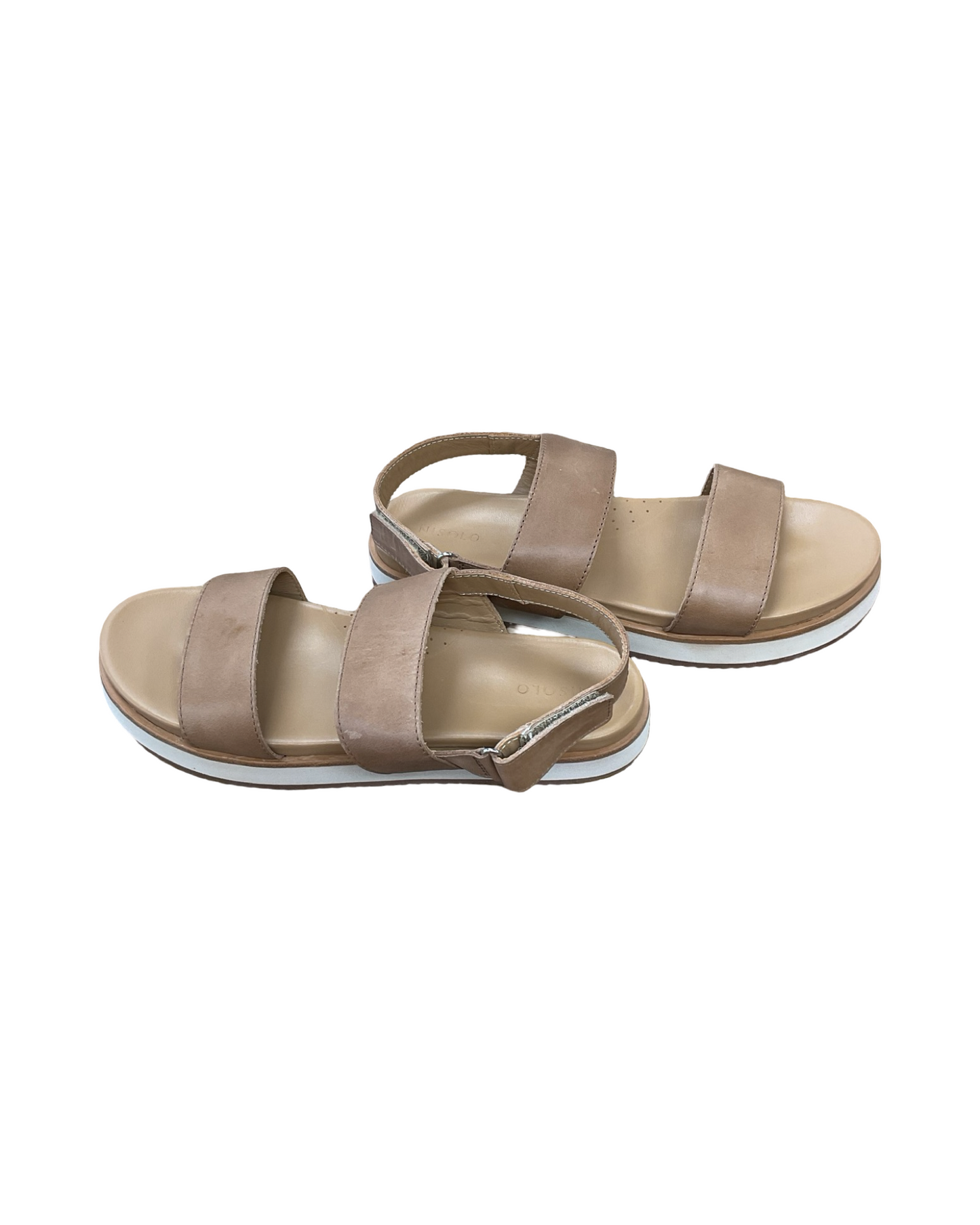 Sandals Flats By Clothes Mentor In Tan, Size:7.5