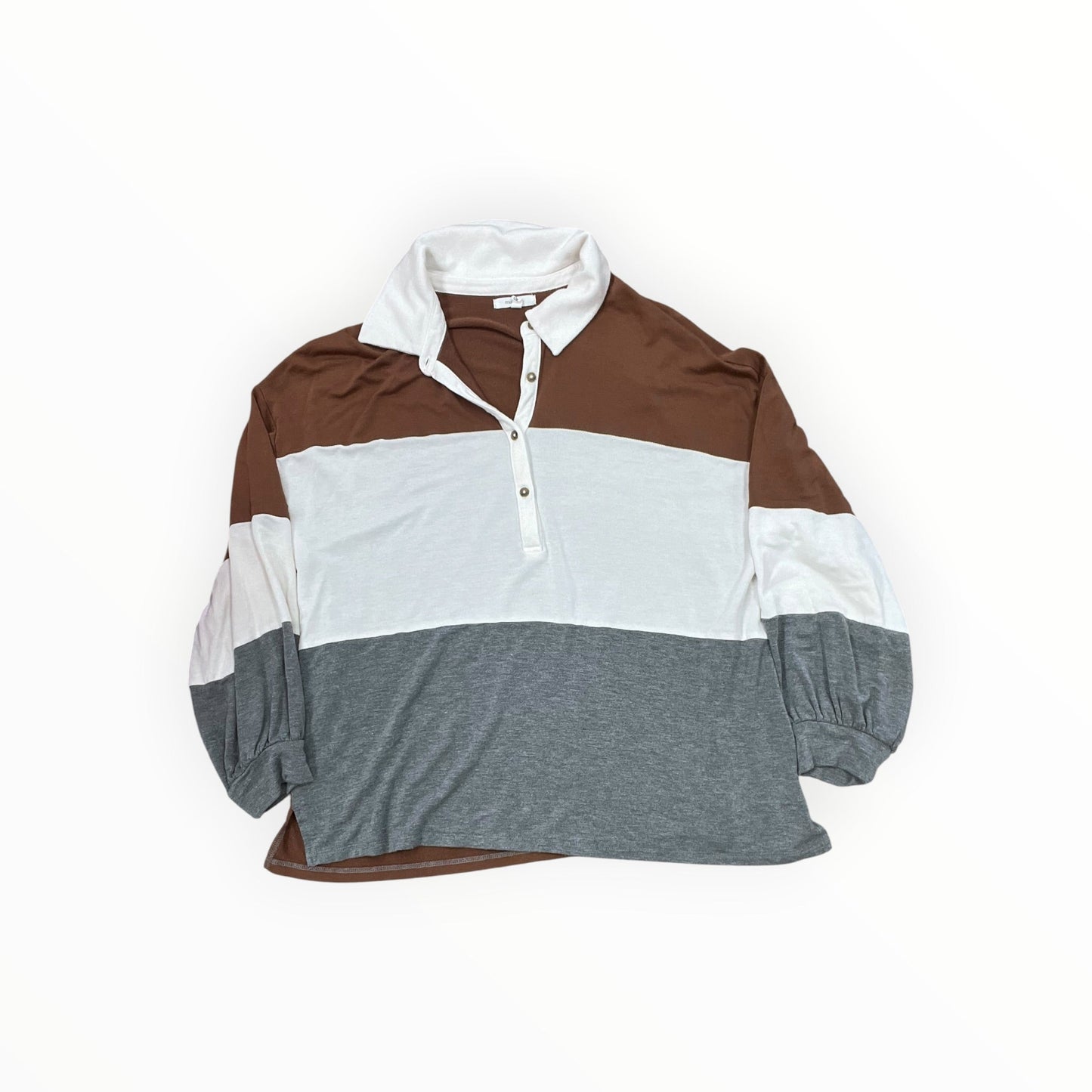 Top Ls By Maurices In Brown & Cream, Size:Xl