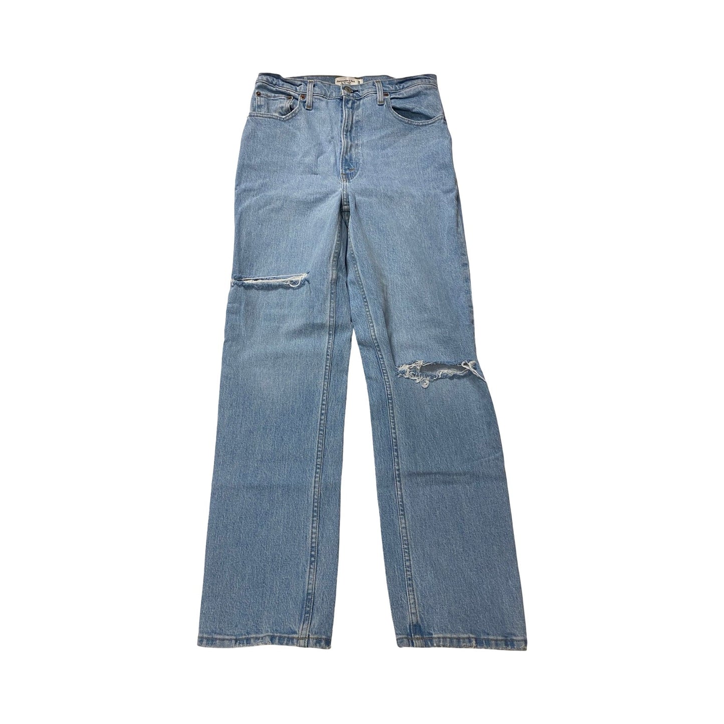 Jeans Straight By Abercrombie And Fitch In Blue Denim, Size:10