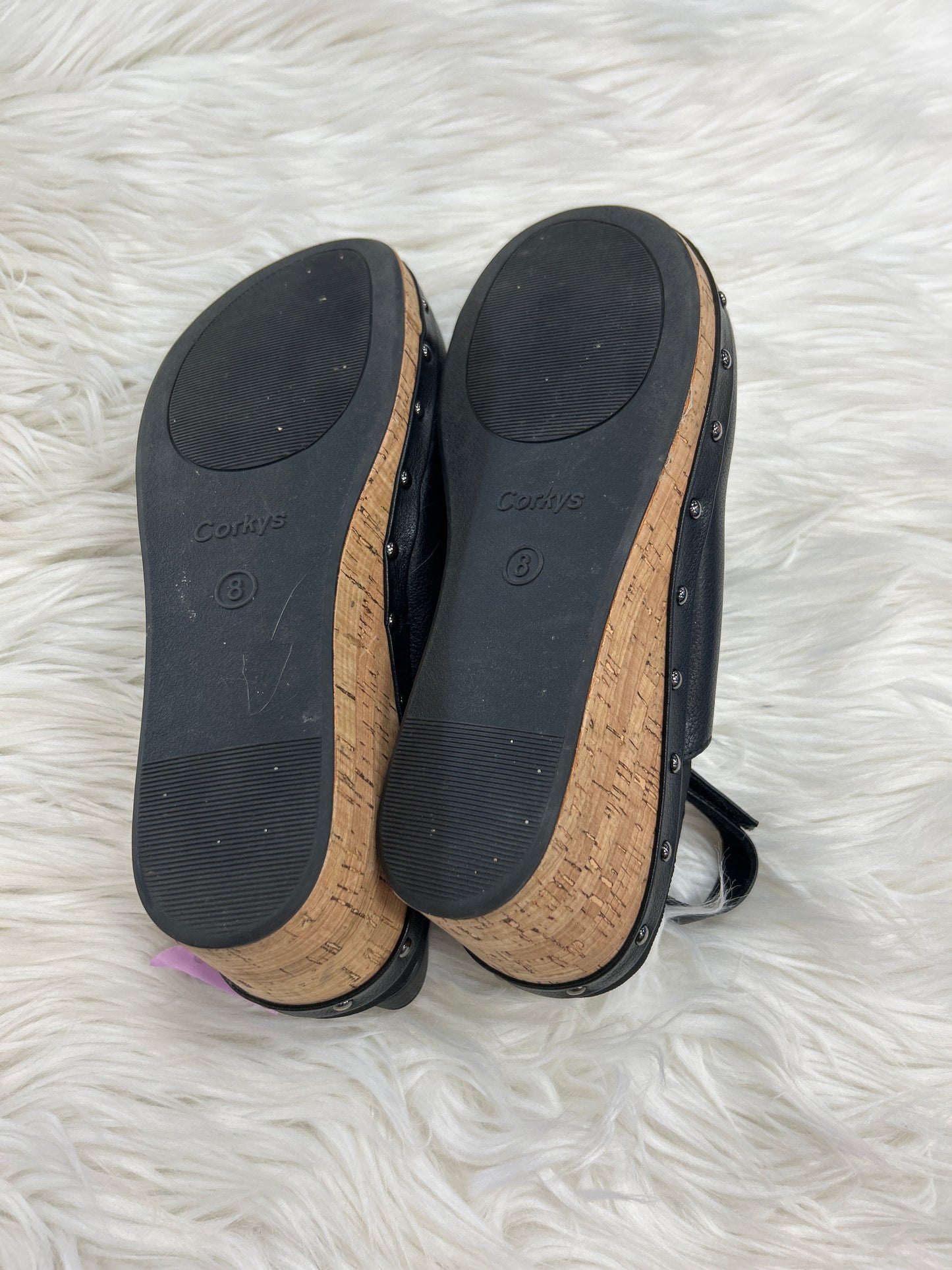 Sandals Heels Block By Corkys In Black, Size:8