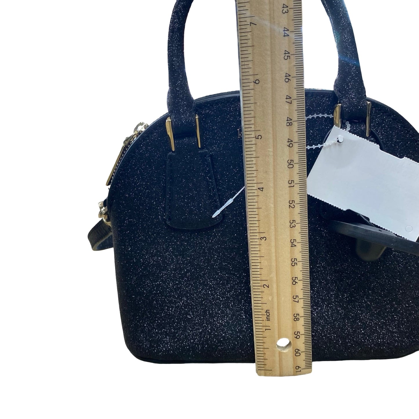 Handbag Designer By Kate Spade In Black & Gold, Size:Small