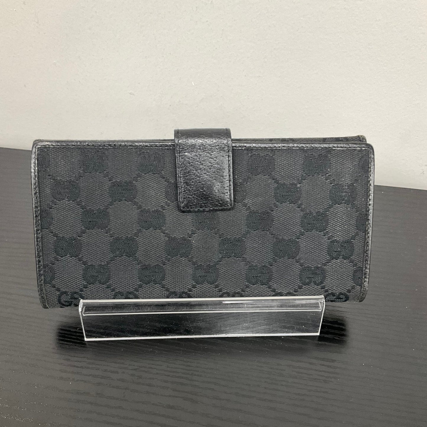 Wallet Luxury Designer By Gucci In Black, Size:Medium