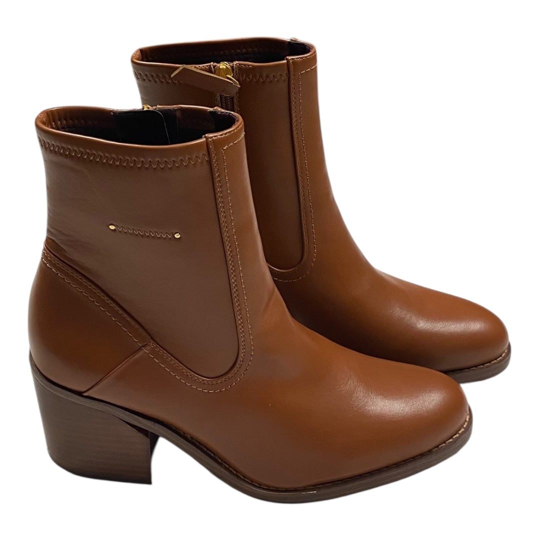 Boots Ankle Heels By Franco Sarto In Brown, Size:9.5