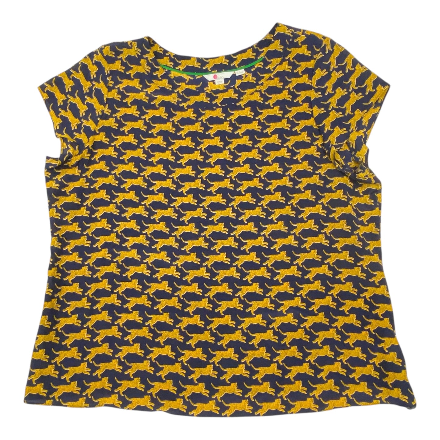 Top Ss By Boden In Blue & Yellow, Size:2X