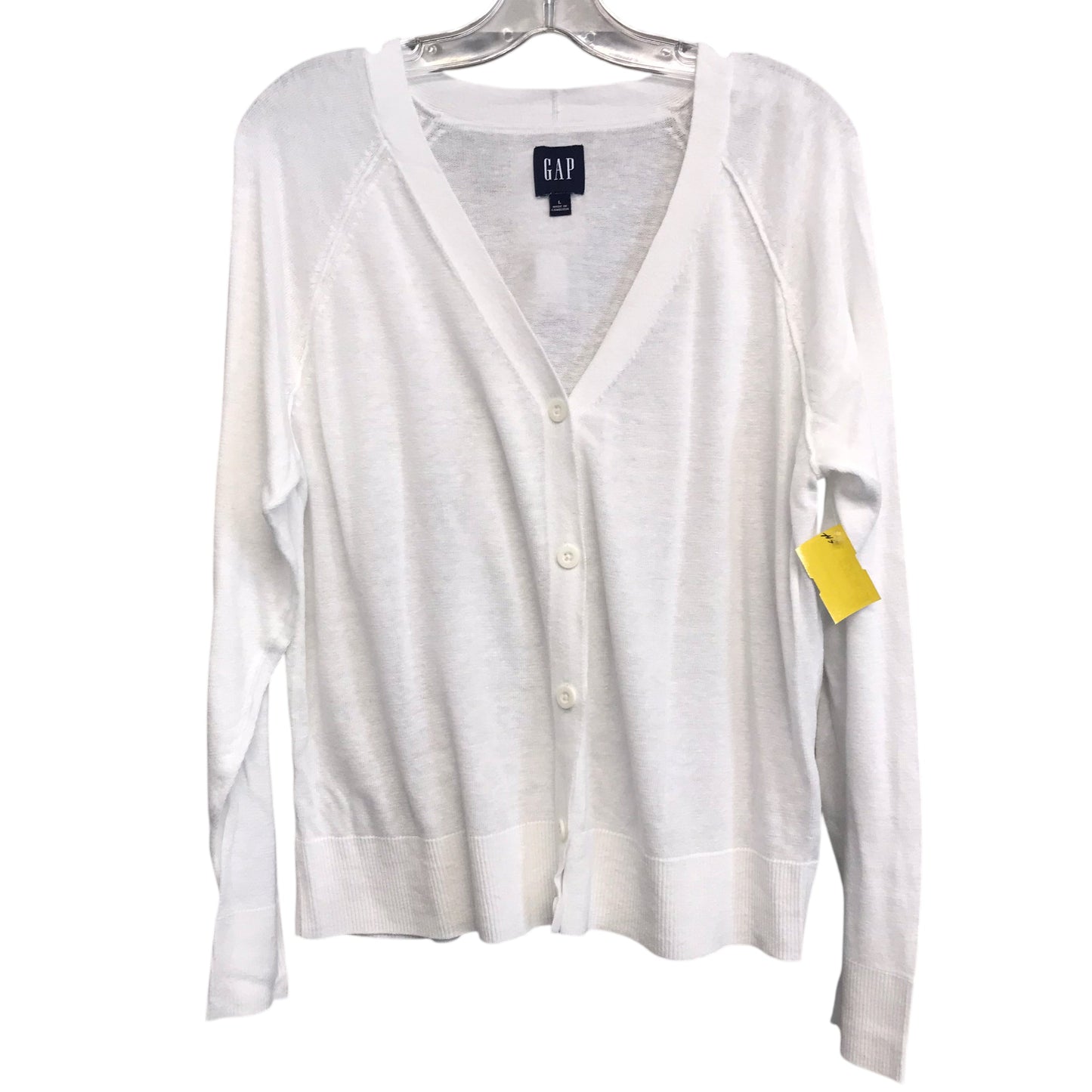 Sweater Cardigan By Gap In White, Size:L