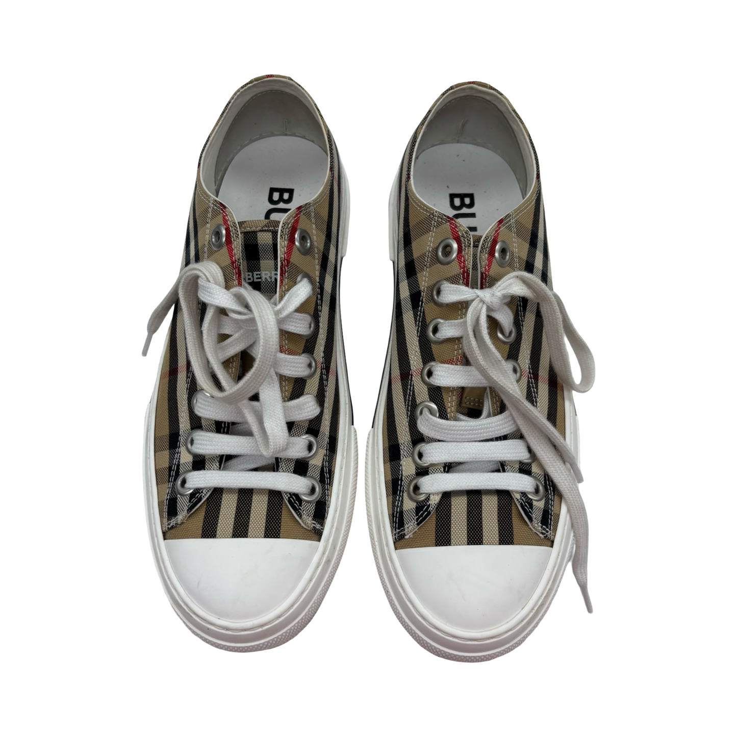 Shoes Luxury Designer By Burberry In Plaid Pattern, Size:9.5