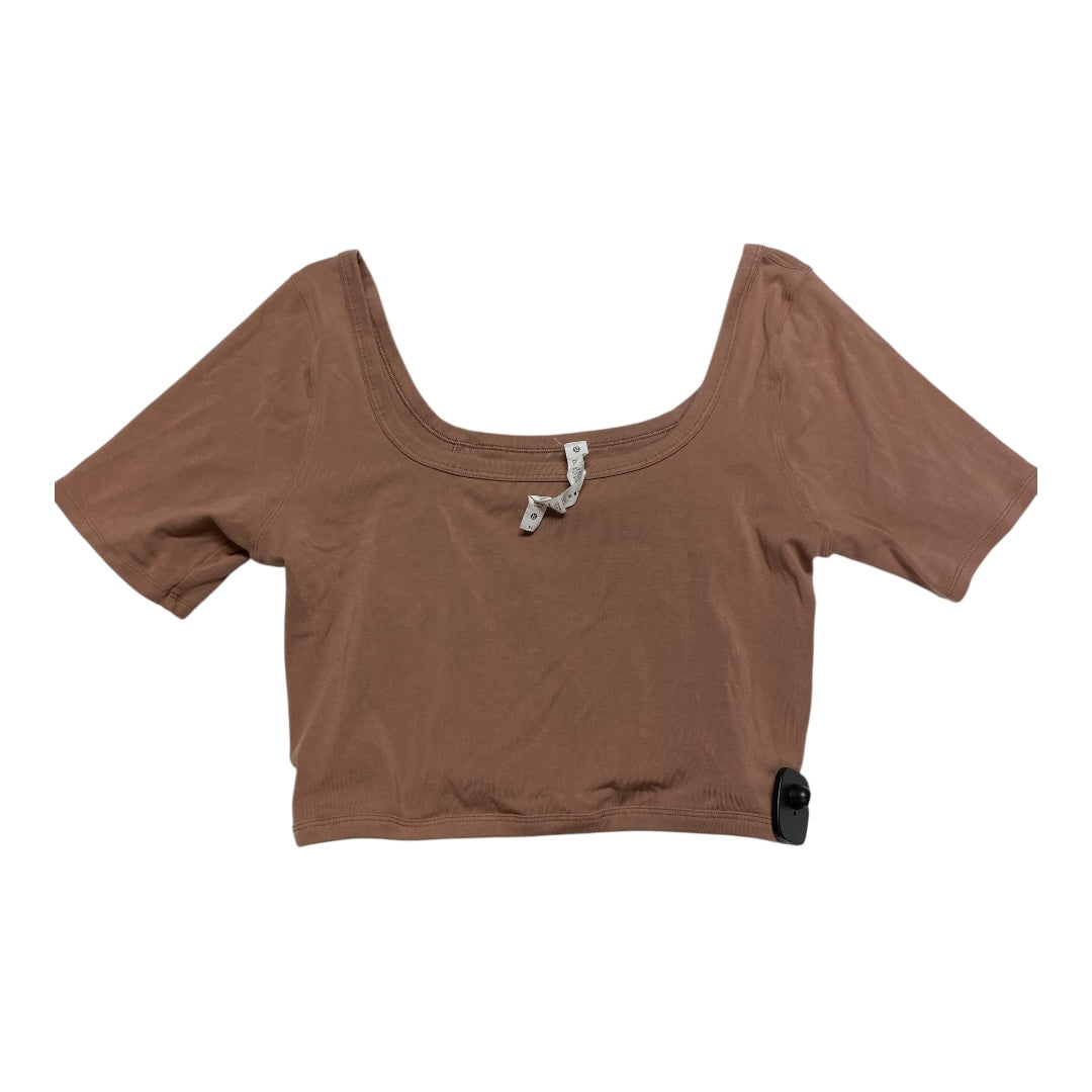 Athletic Top Ss By Lululemon In Brown, Size:14
