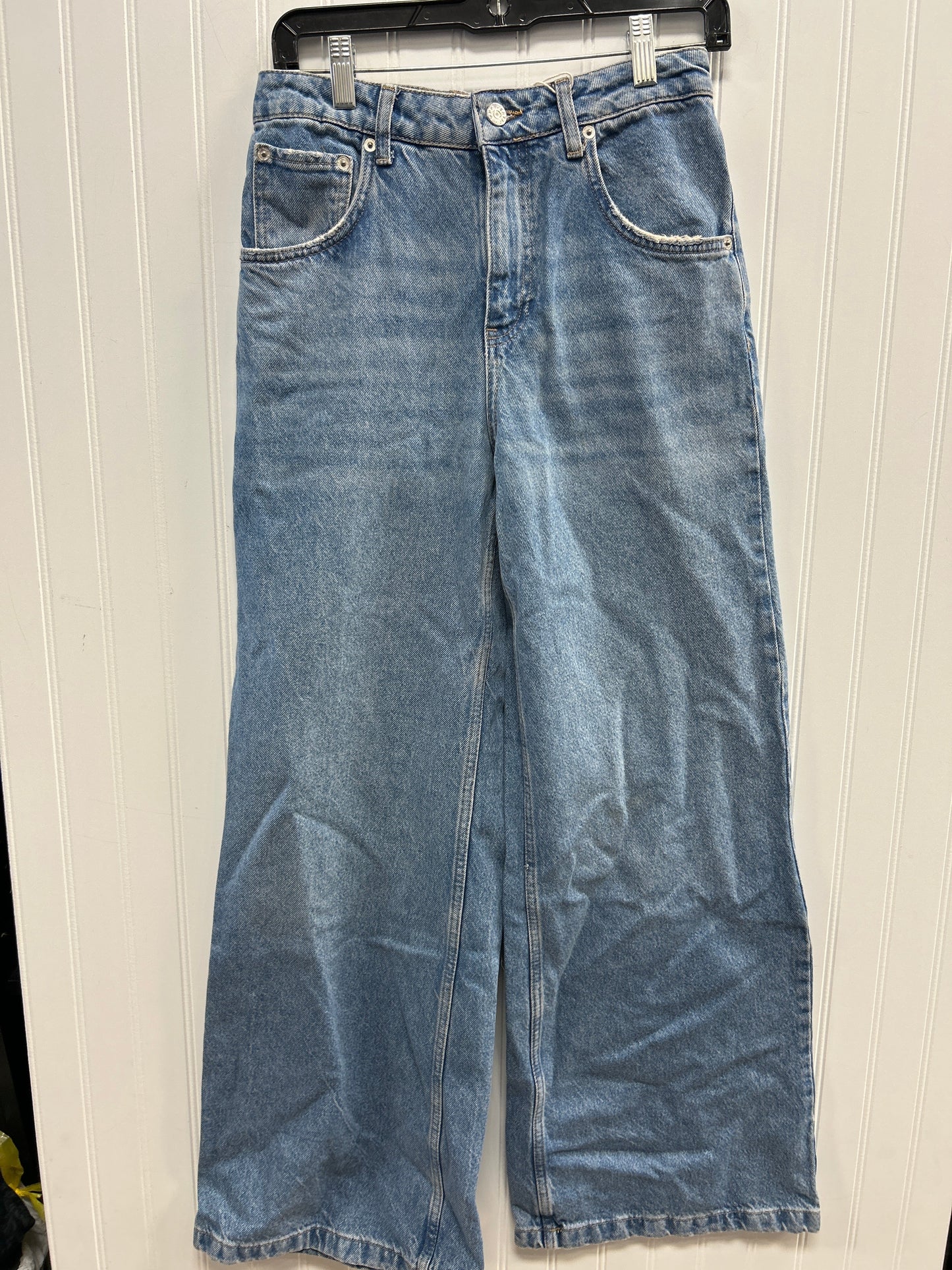 Jeans Wide Leg By Mng In Blue Denim, Size:4