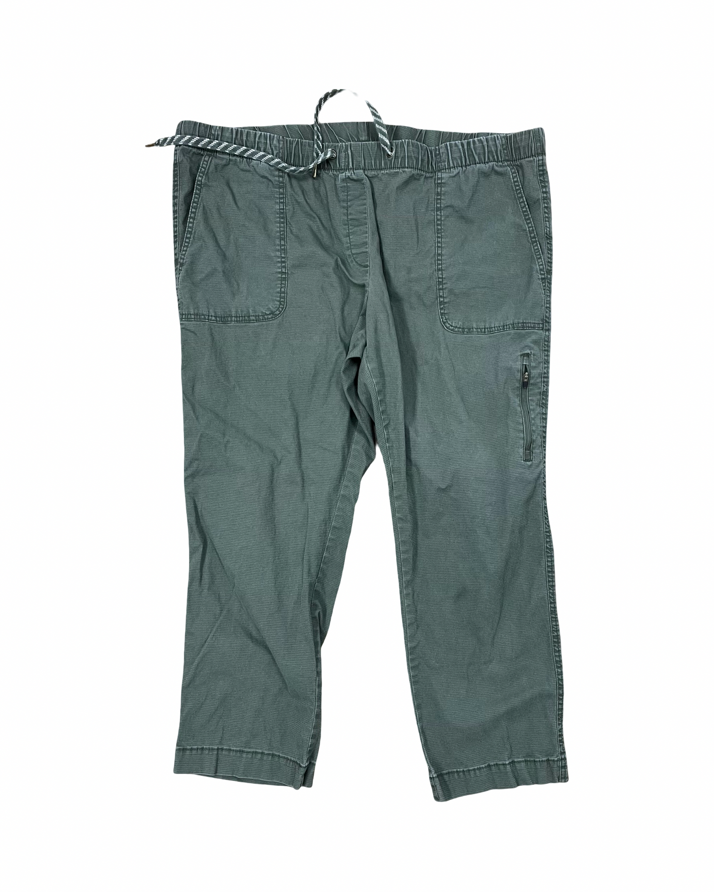 Pants Cropped By Natural Reflections In Green, Size:1X