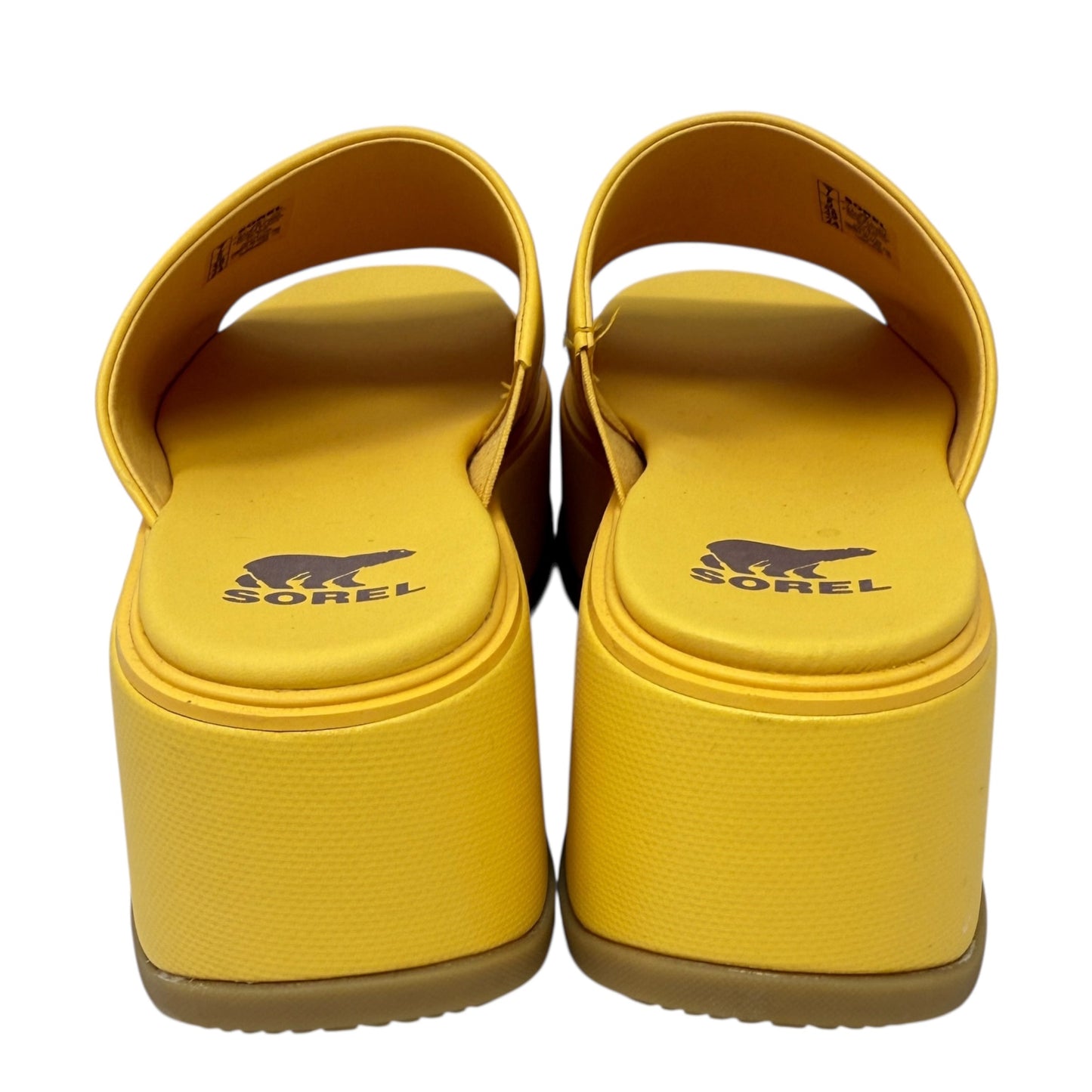 Dayspring Platform Slide Sandals By Sorel In Yellow, Size: 7