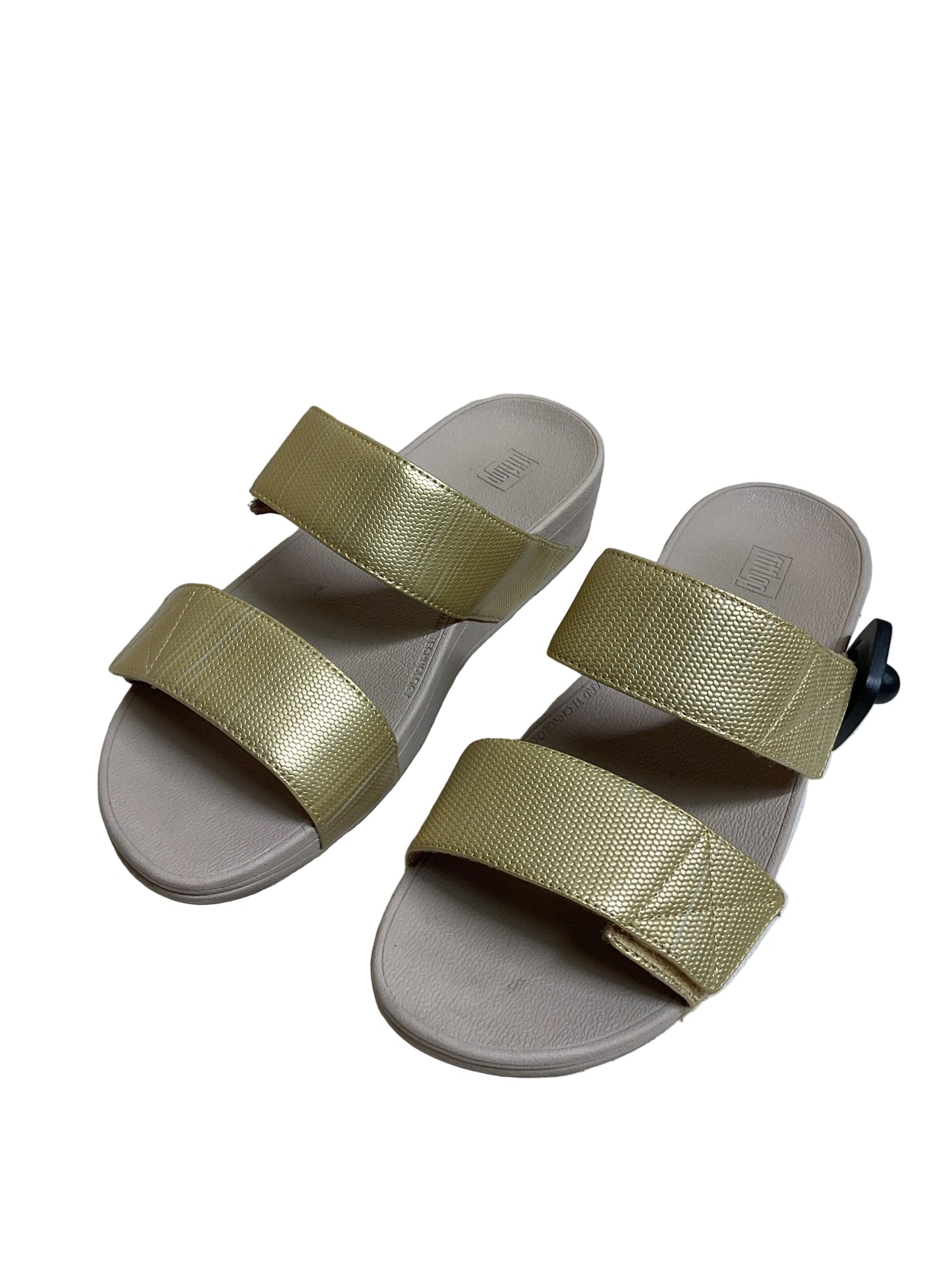 Sandals Heels Platform By Fitflop In Gold, Size:9