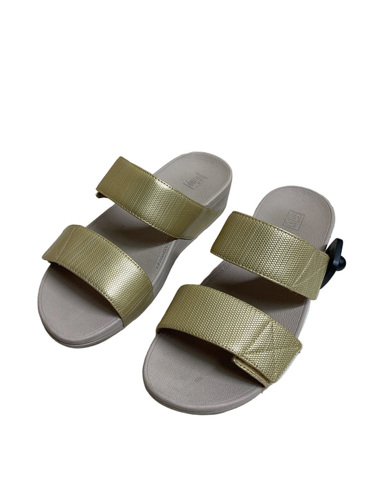 Sandals Heels Platform By Fitflop In Gold, Size:9