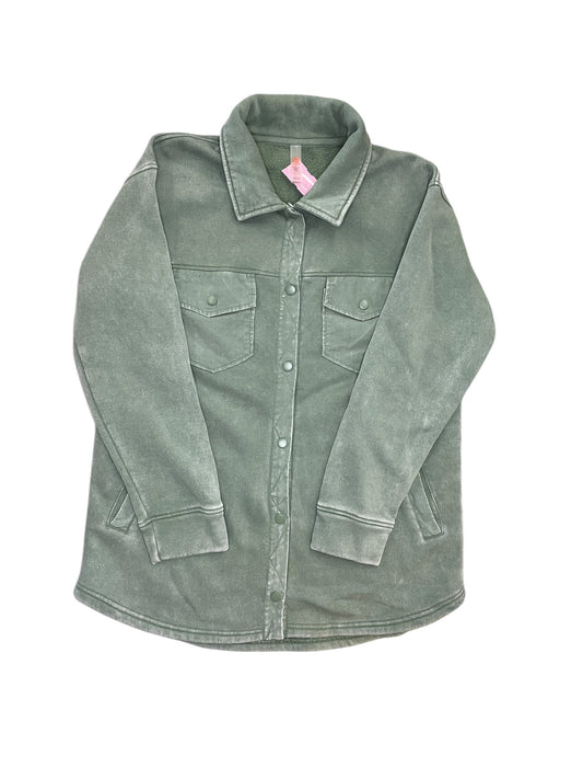 Jacket Shirt By Mono B In Green, Size:L