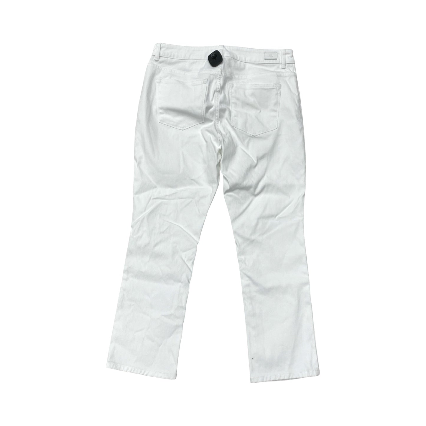 Jeans Straight By Lauren By Ralph Lauren In White Denim, Size:14P