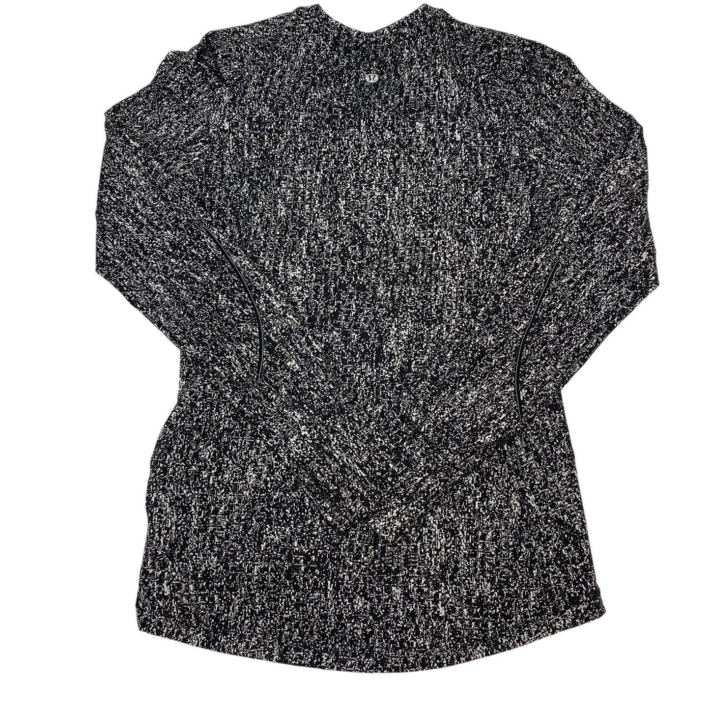 Athletic Top Ls Crewneck By Lululemon In Black & Grey, Size:S