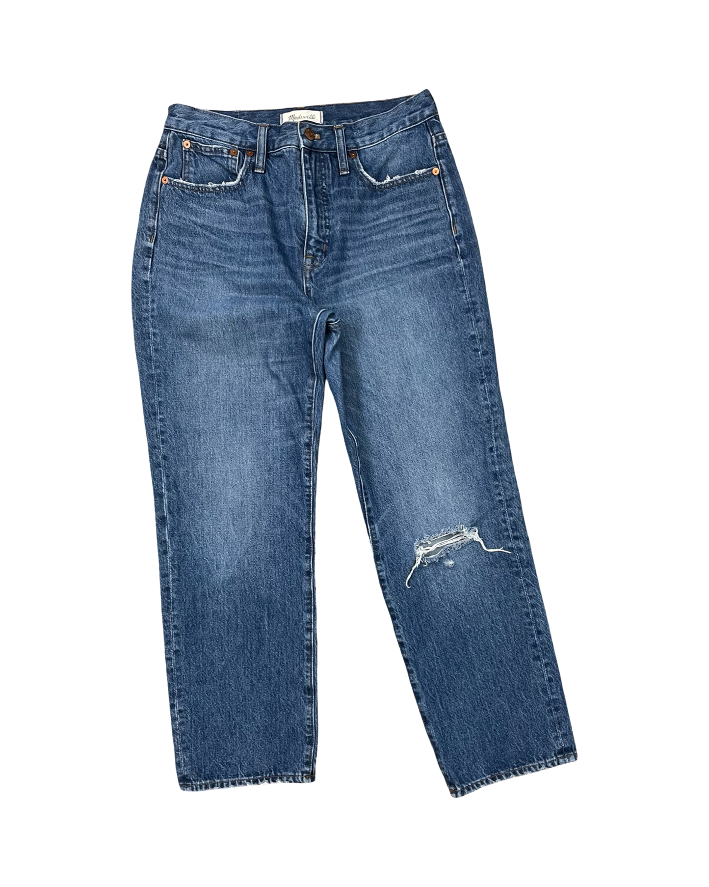 Jeans Straight By Madewell In Blue Denim, Size:6