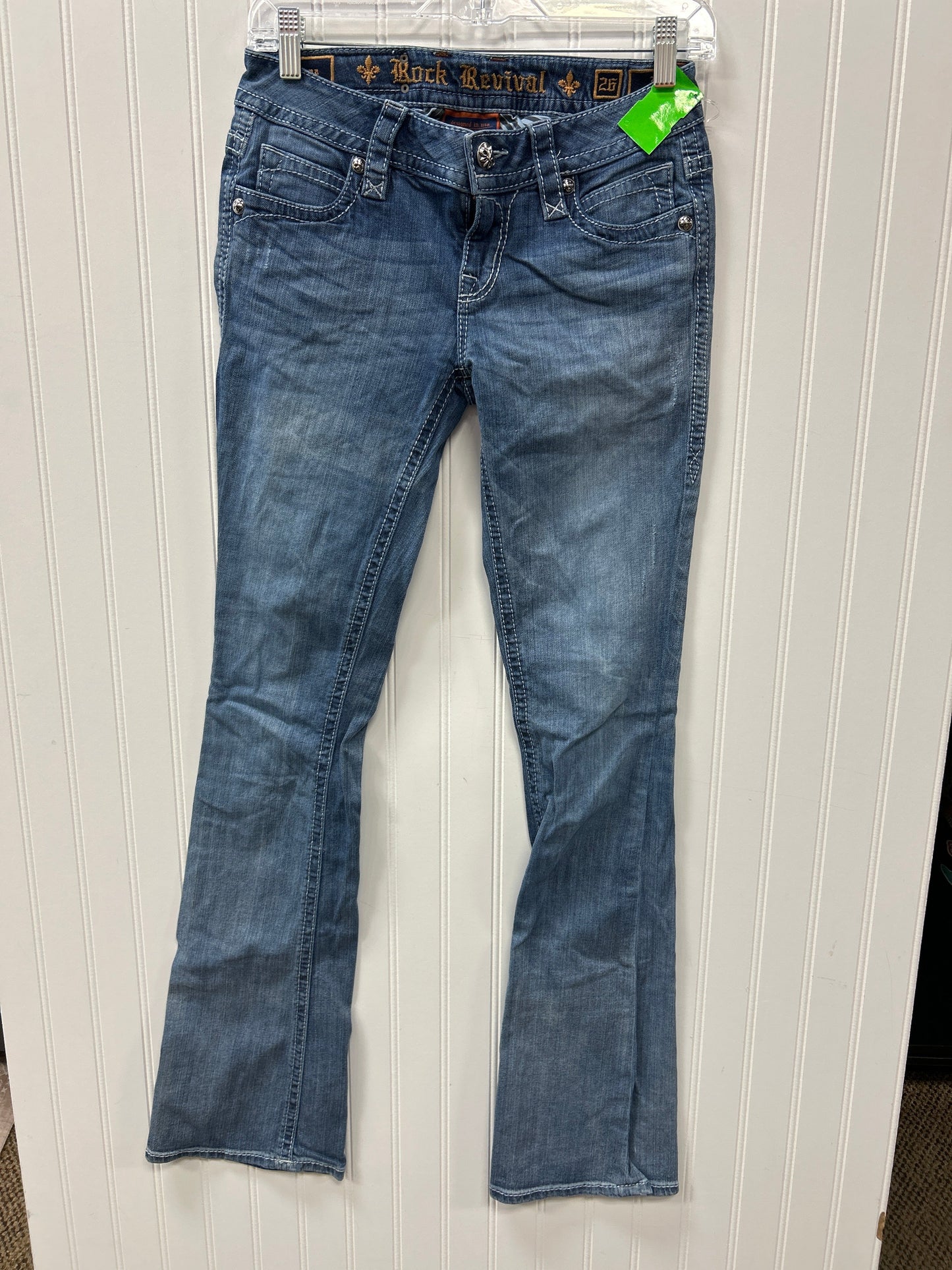 Jeans Boot Cut By Rock Revival In Blue Denim, Size:2