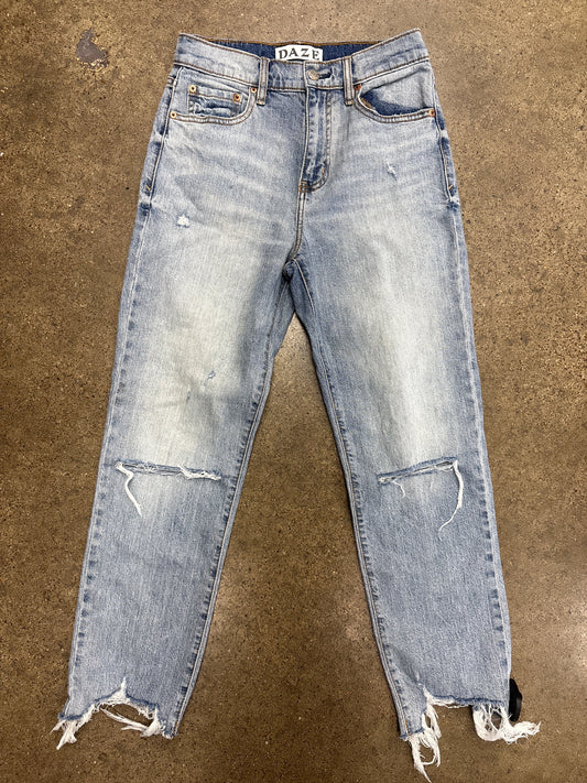 Jeans Straight By Daze Denim In Blue Denim, Size:2