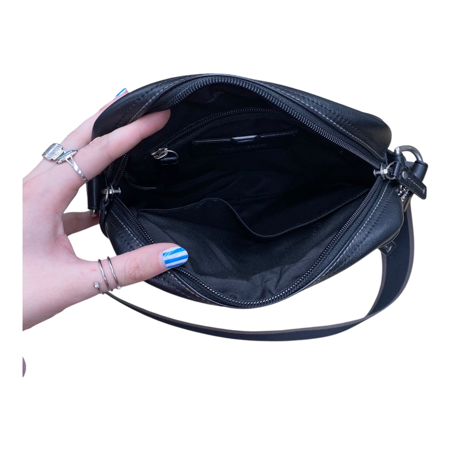 Handbag Designer By Coach In Black, Size:Medium