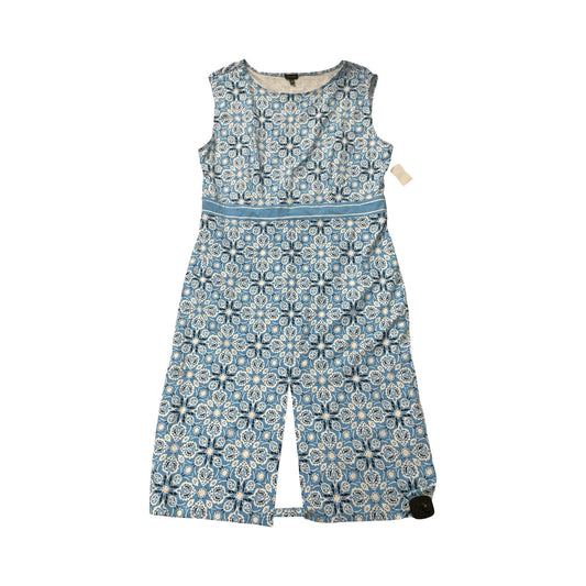 Dress Casual Midi By Talbots In Blue & White, Size:18