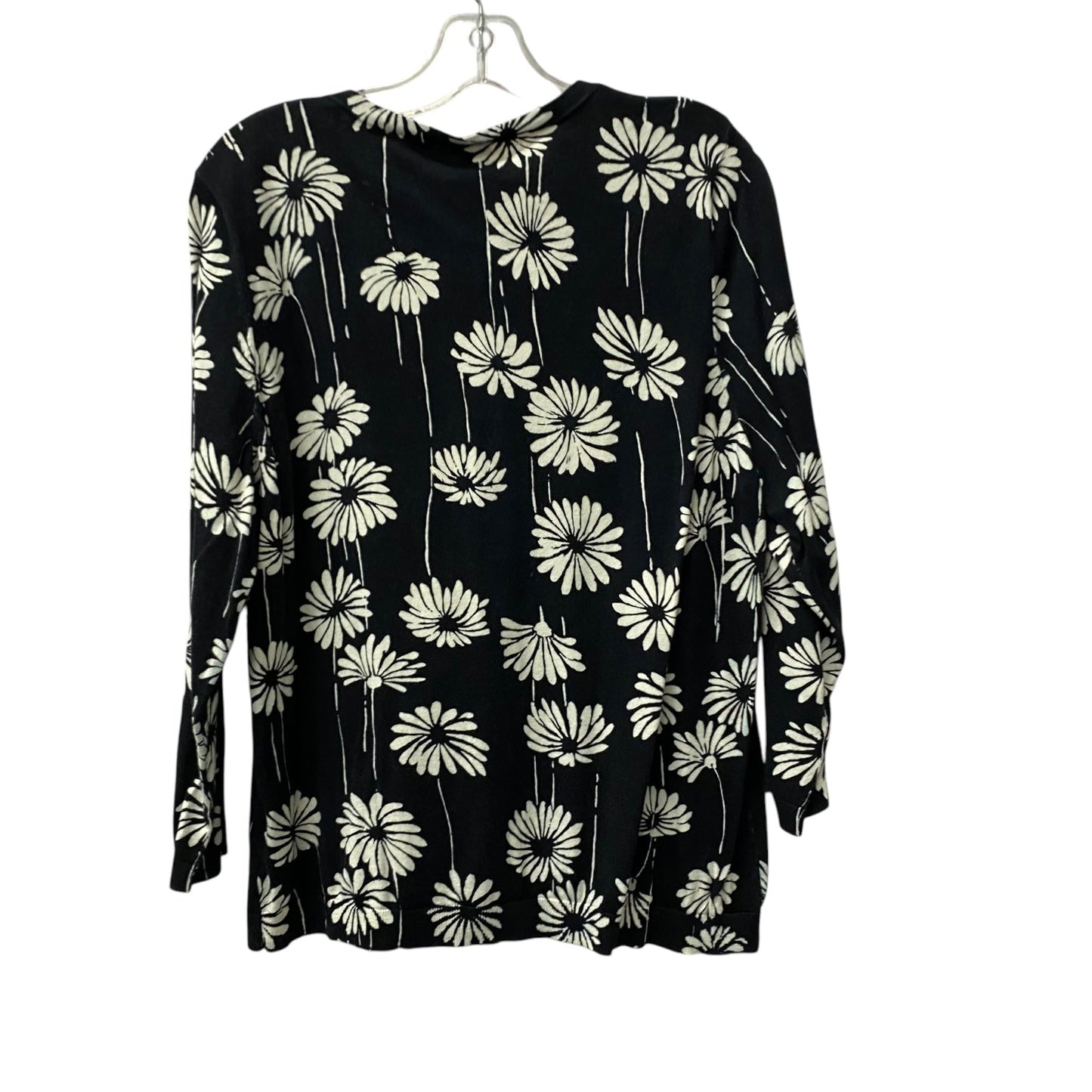 Sweater Cardigan By Talbots In Black & White, Size:Xl