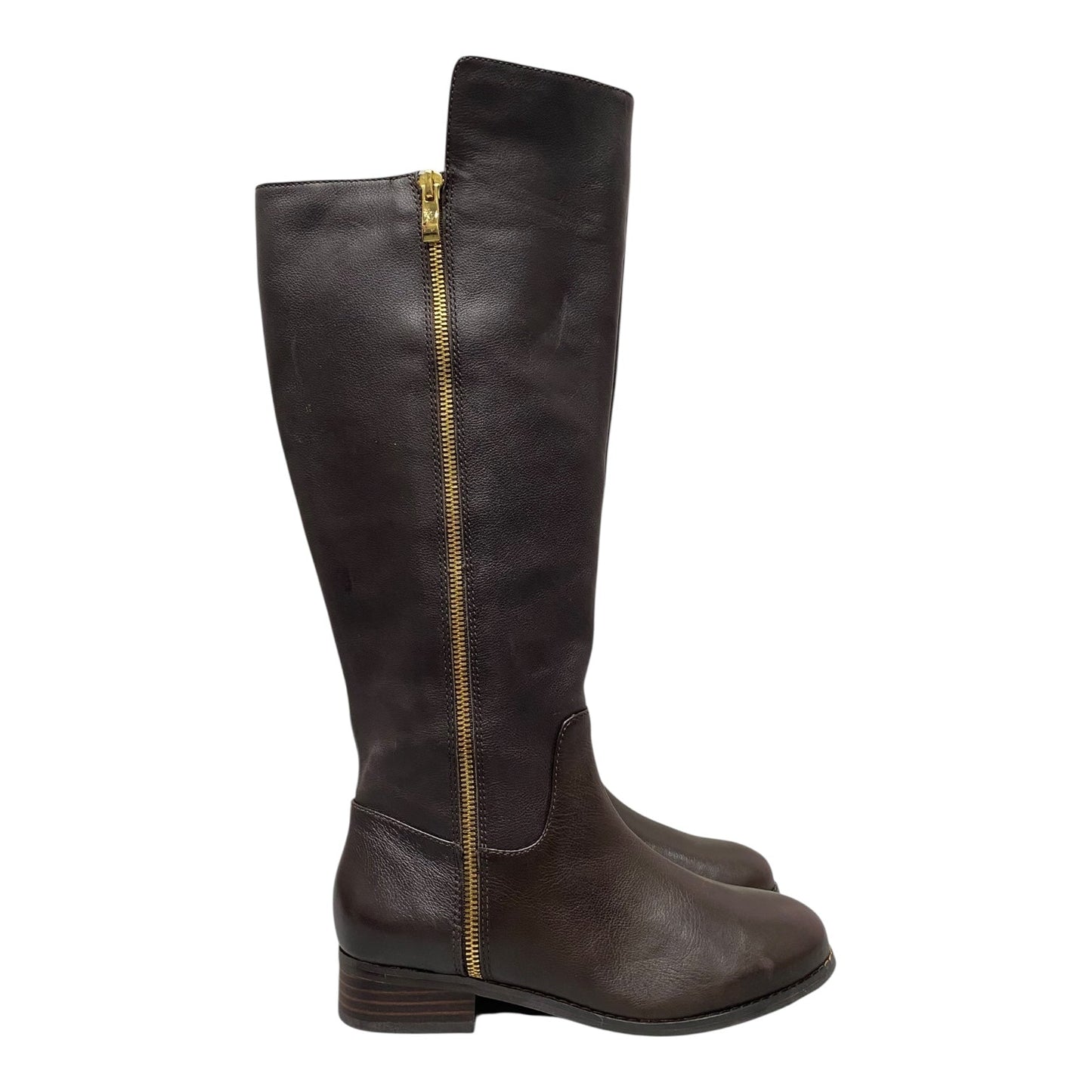 Boots Knee Flats By Cme In Brown, Size:6.5