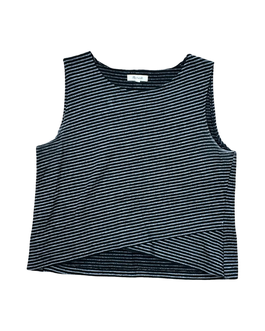 Top Sleeveless By Madewell In Black & Silver, Size:M