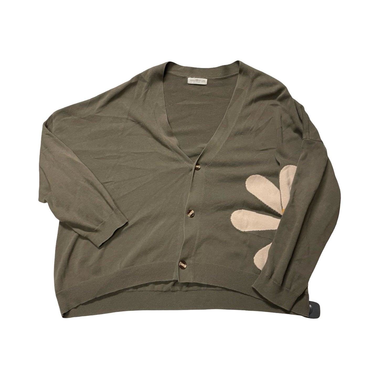 Sweater Cardigan By Natural Life In Green, Size:L