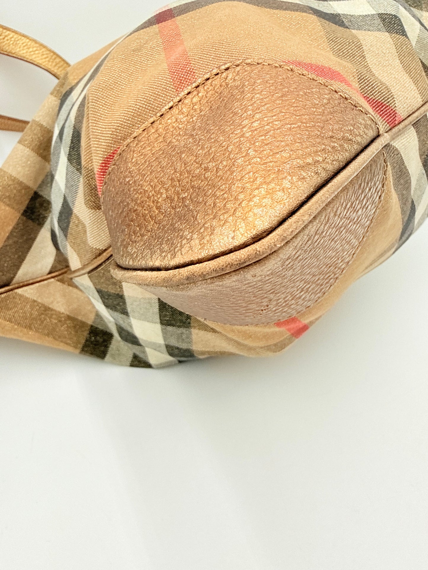 Handbag Luxury Designer By Burberry In Plaid Pattern, Size:Medium