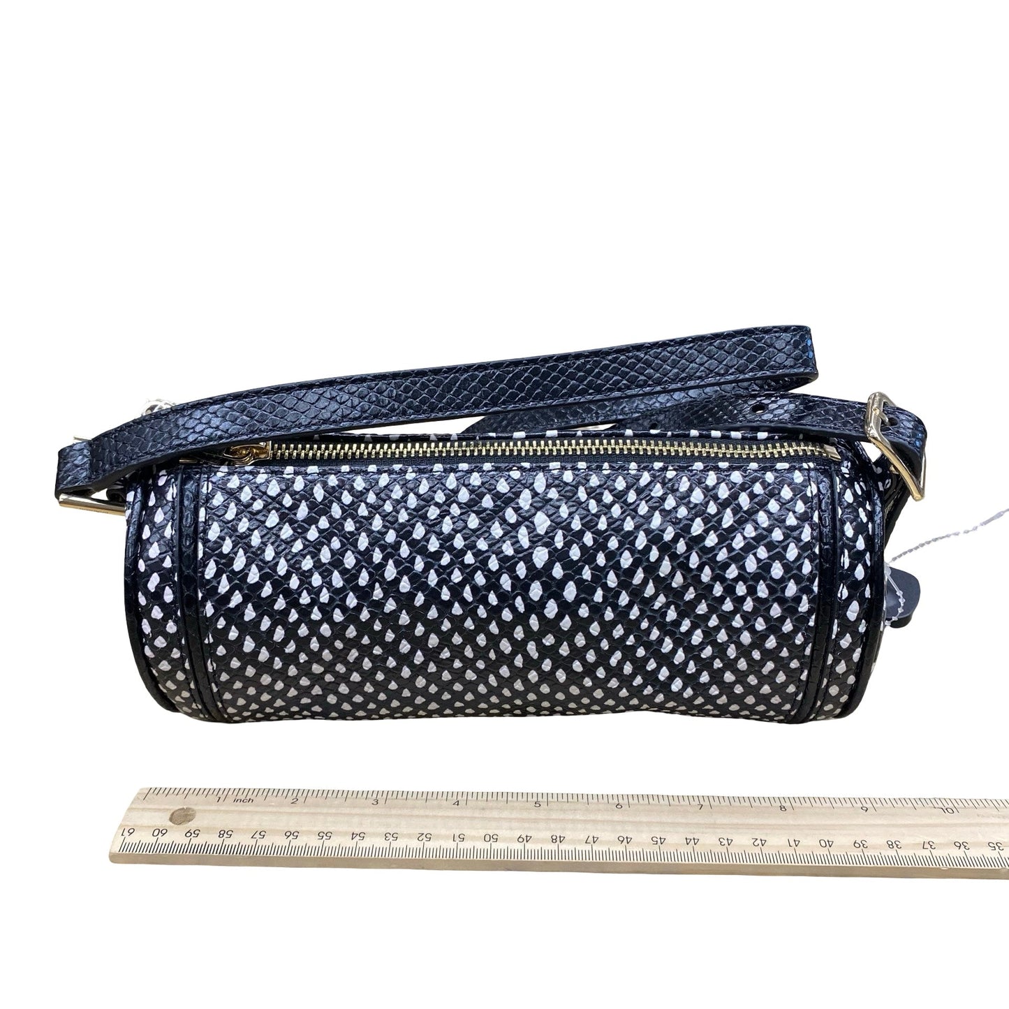 Handbag Designer By Brahmin In Black & White, Size:Small