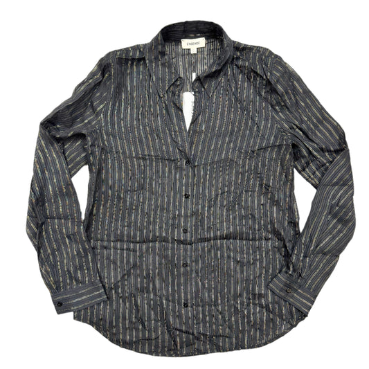 Blouse Long Sleeve By L Agence In Black & Gold, Size: Xs