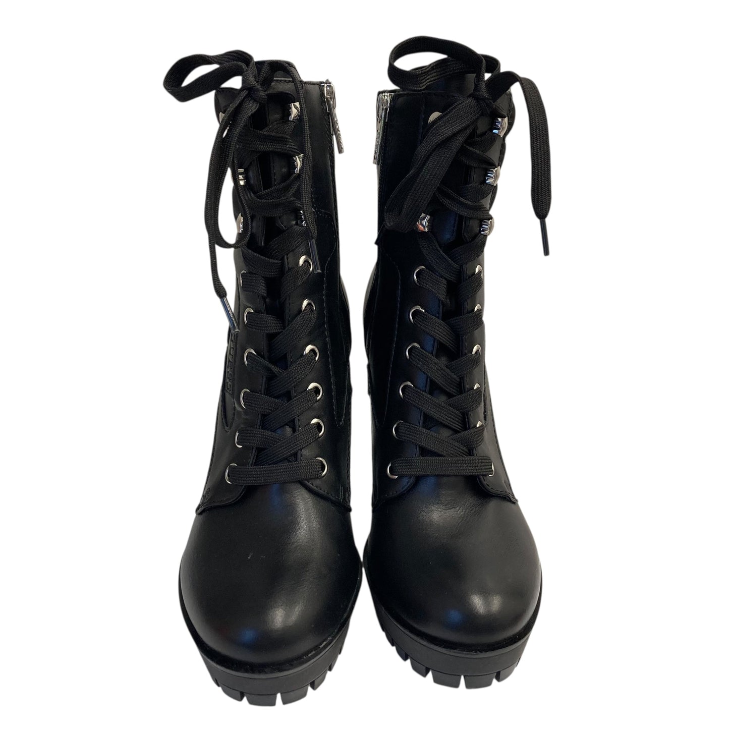 Boots Ankle Heels By Guess In Black, Size:8