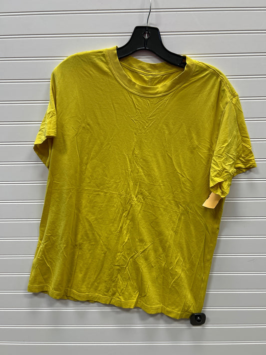 Athletic Top Ss By Lululemon In Yellow, Size:M