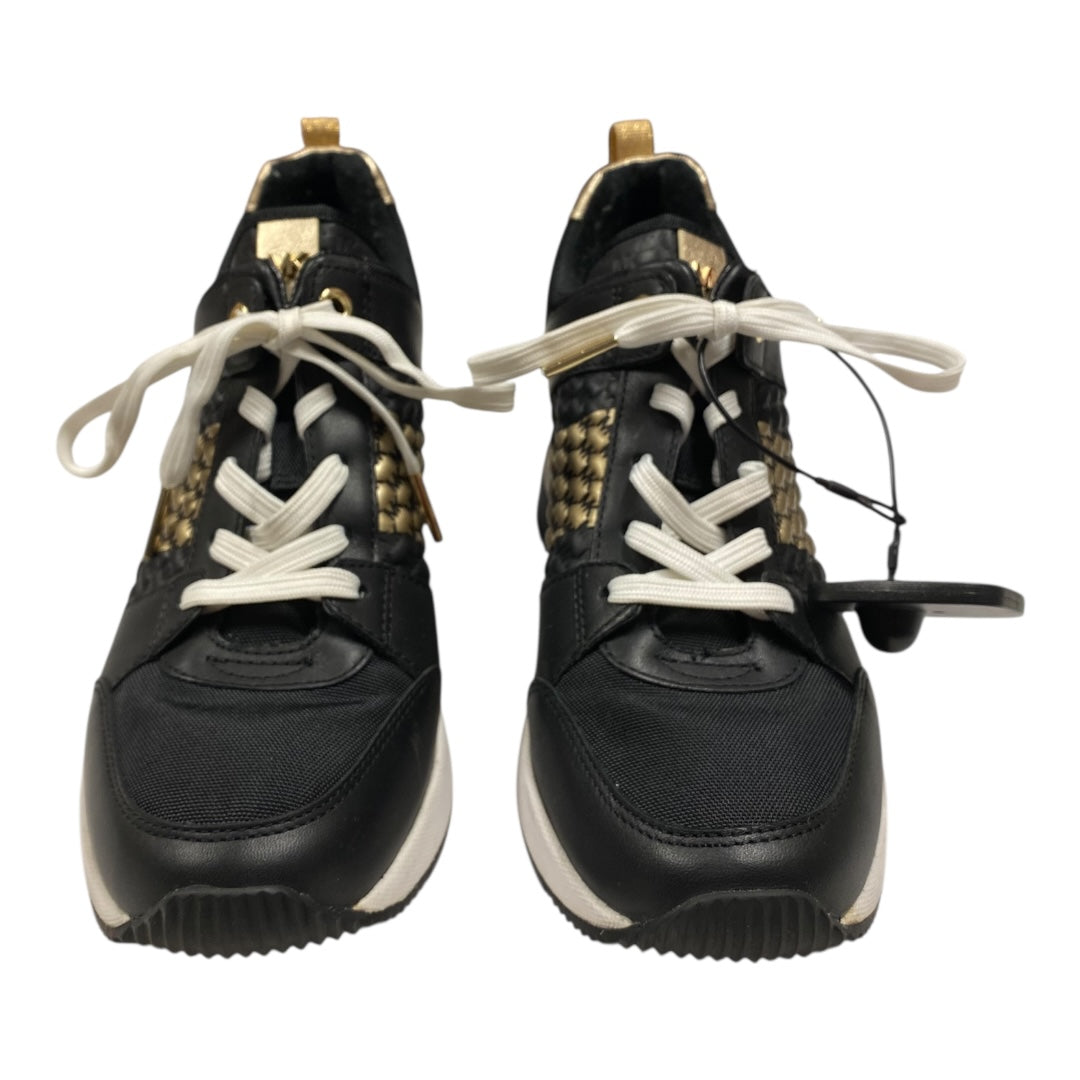 Shoes Athletic By Michael By Michael Kors In Black & Gold, Size:7.5