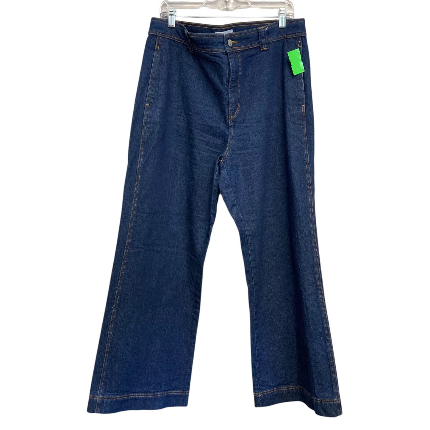 Jeans Wide Leg By Loft In Blue Denim, Size:14