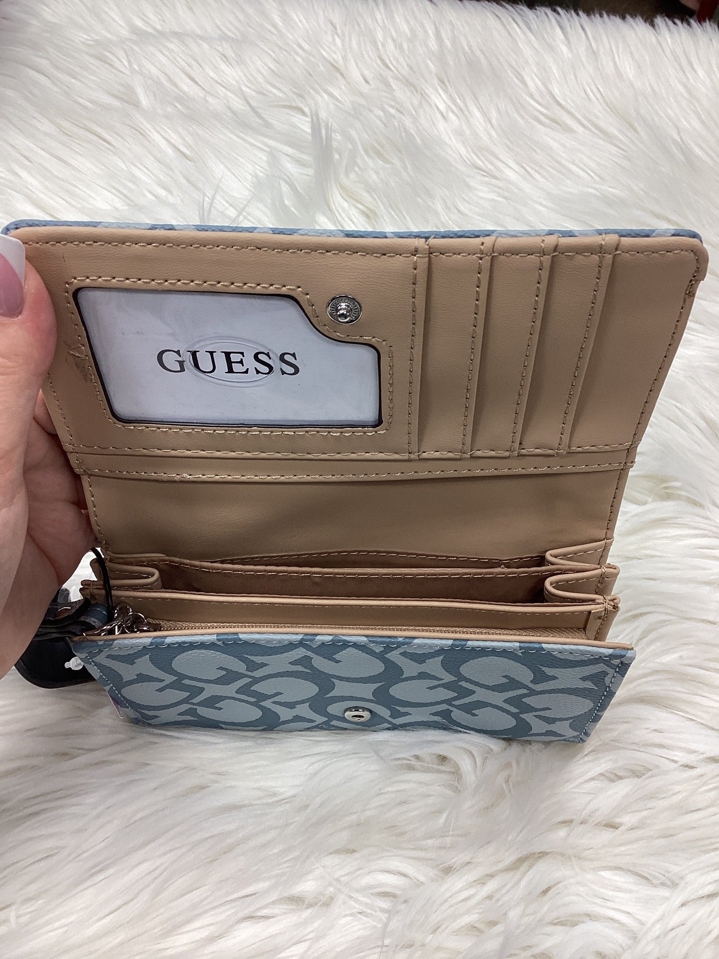 Wallet By Guess In Blue, Size:Large
