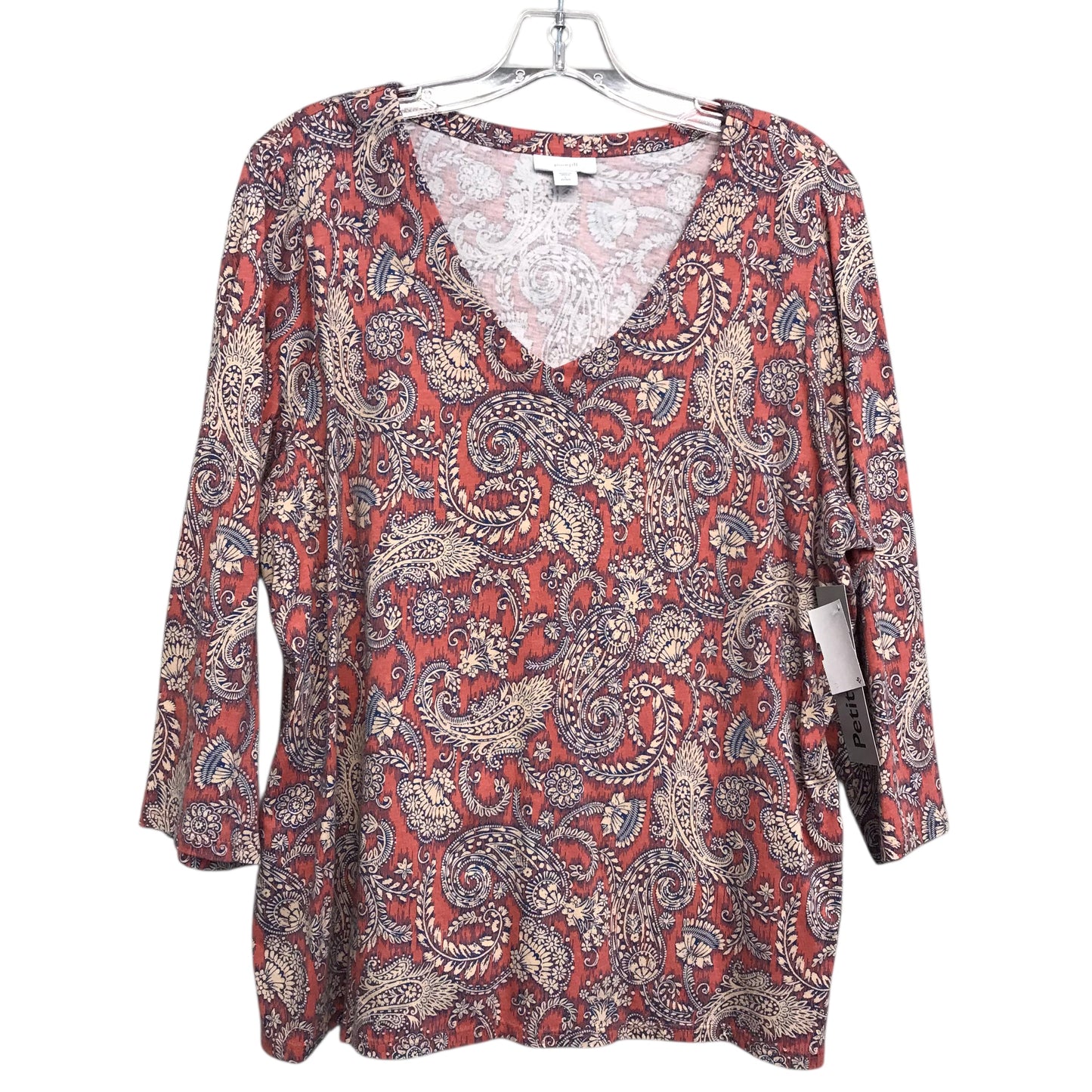 Top 3/4 Sleeve Basic By Pure Jill In Blue & Orange, Size:Lp