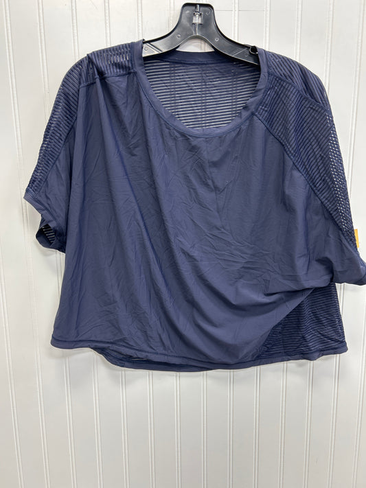 Athletic Top Ss By Lululemon In Navy, Size:L