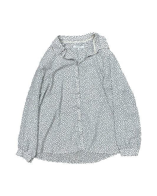 Blouse Ls By Foxcroft In Black & White, Size:Xl