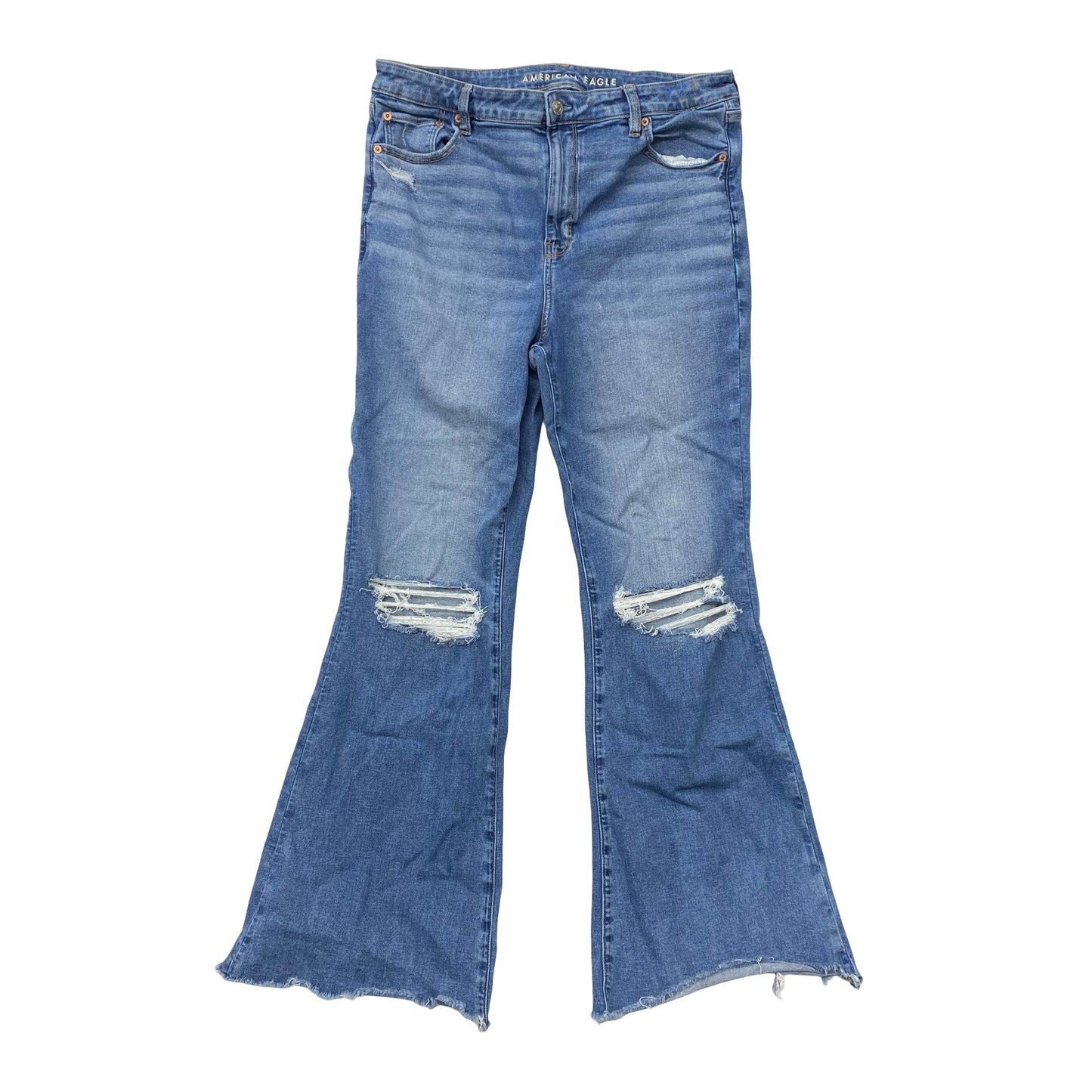 Jeans Flared By American Eagle In Blue, Size:16