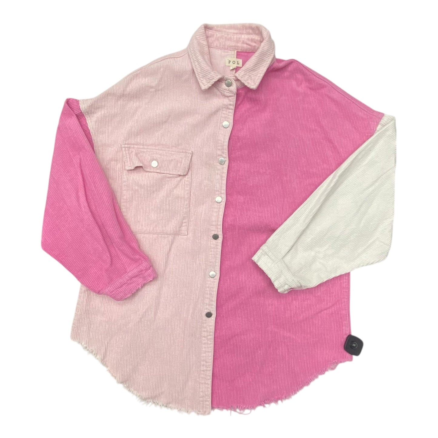 Jacket Shirt By Pol In Pink, Size:L