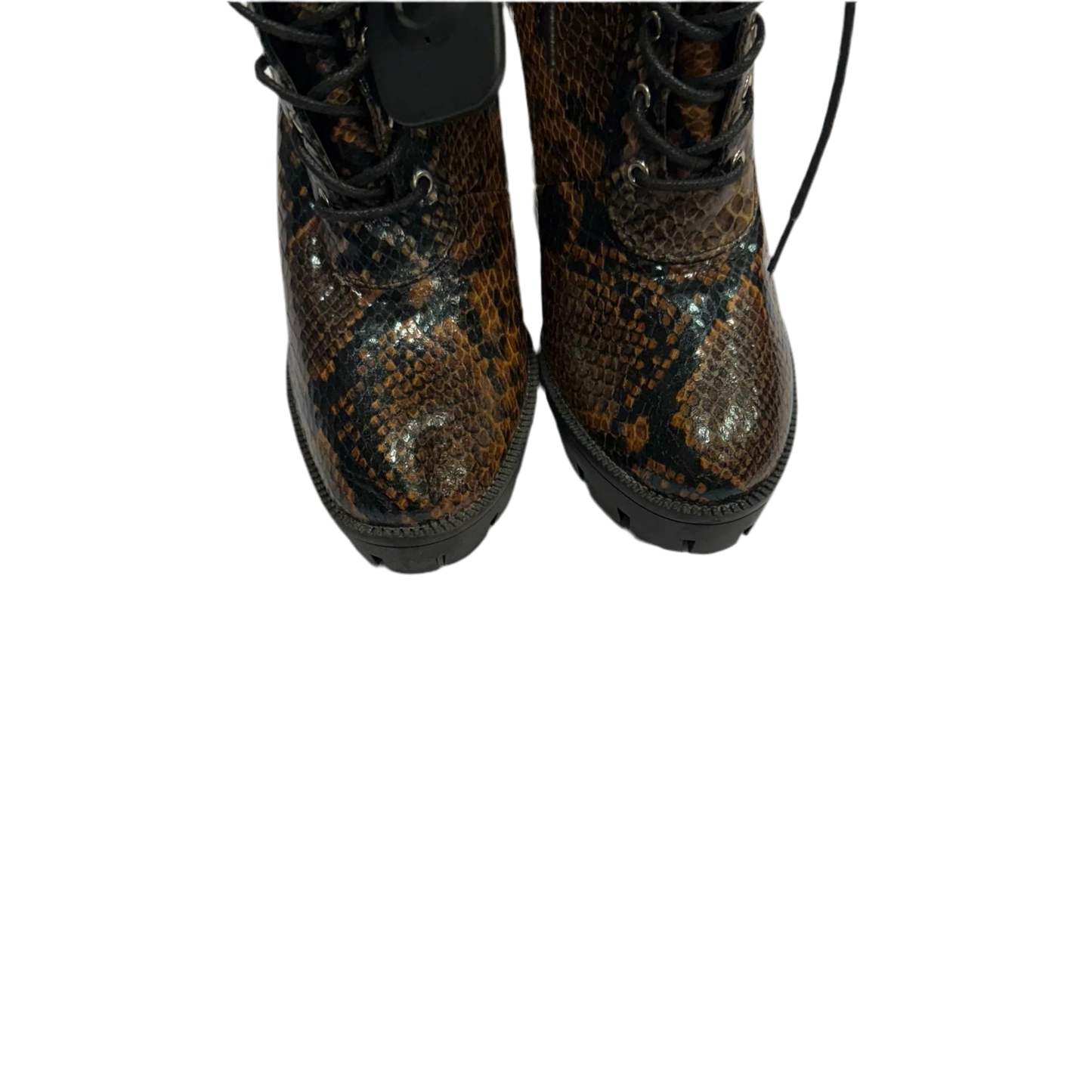 Boots Ankle Heels By Clothes Mentor In Snakeskin Print, Size: 7.5