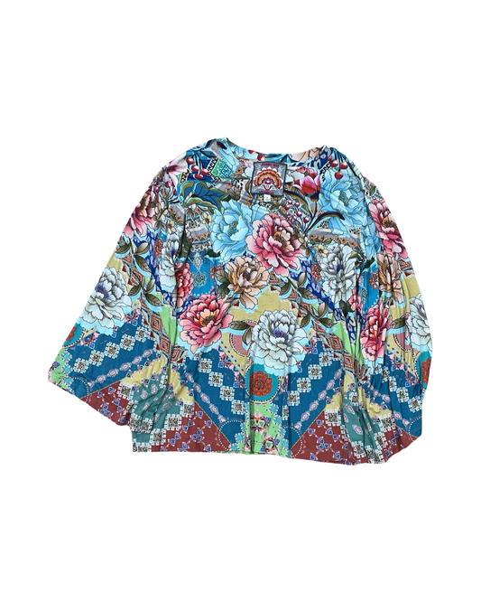 Top Ls By Johnny Was In Blue & Pink, Size:S