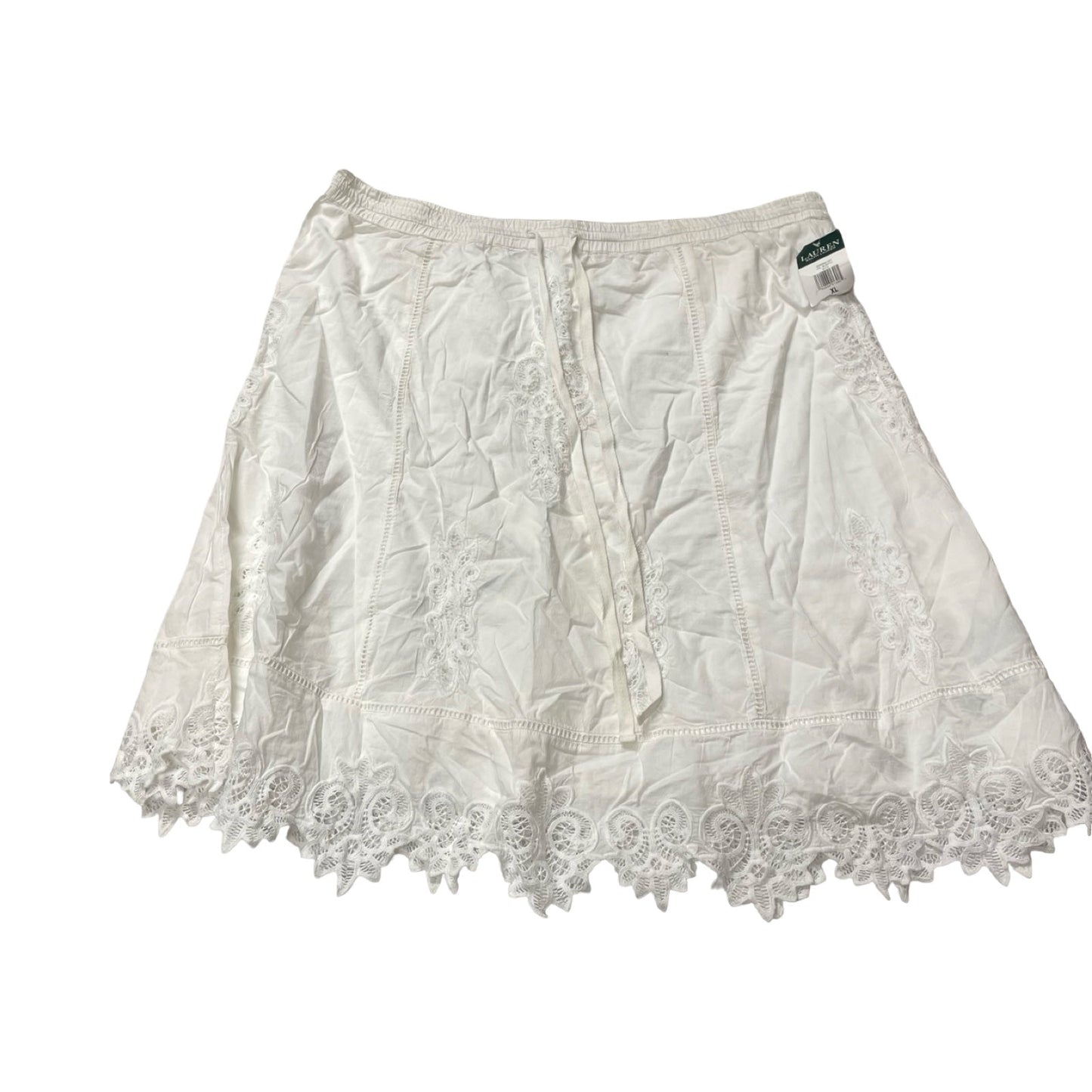 Skirt Midi By Lauren By Ralph Lauren In White, Size:Xl