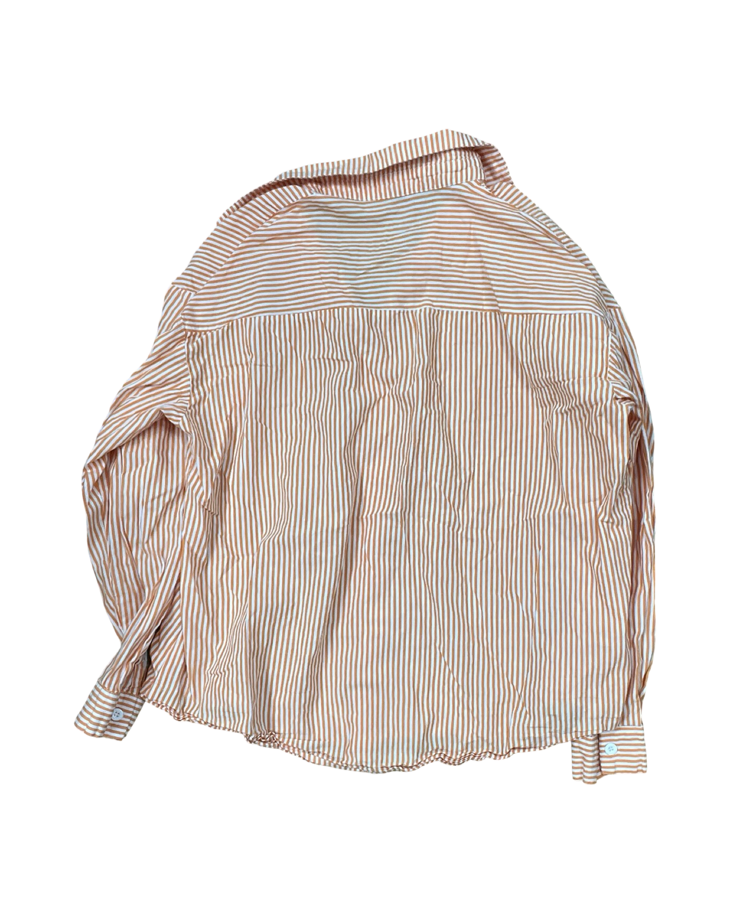 Blouse Ls By Zeagoo In Orange & White, Size:L