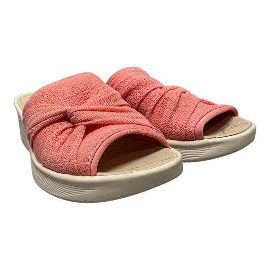 Sandals Heels Wedge By Bzees In Coral, Size:8