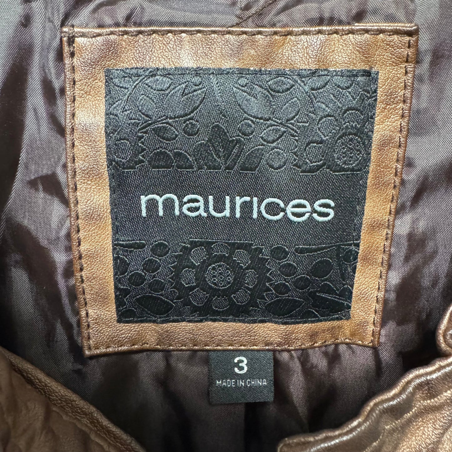 Faux Leather Jacket By Maurices In Brown, Size: 3x