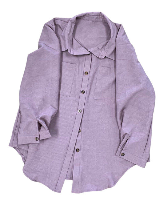 Blouse Ls By Shein In Pink, Size:1X